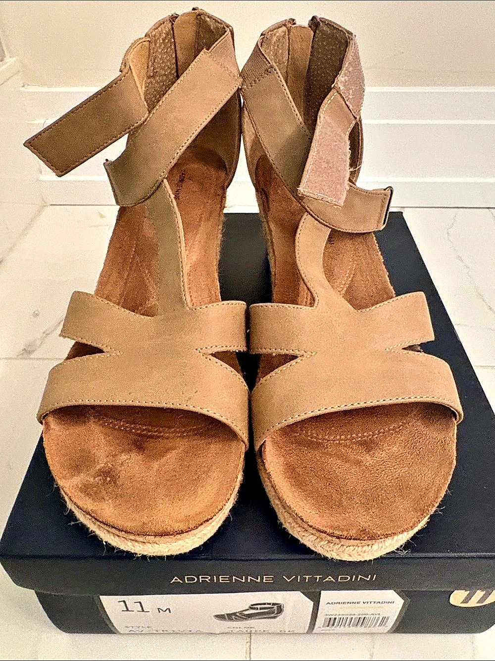 Adrienne Vittadini AV-TRVITA Brown Wedge Sandals US 11 M
